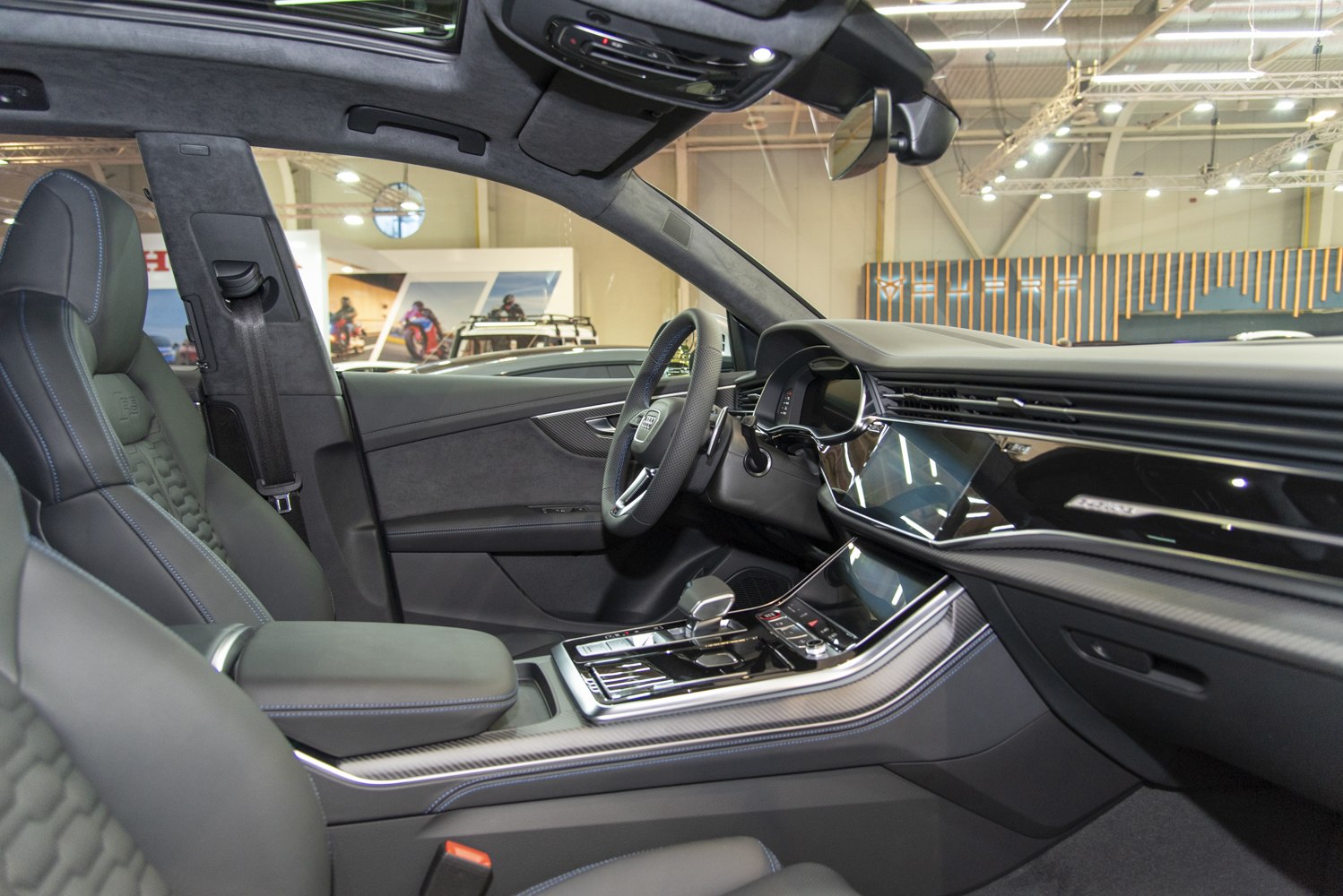 Luxurious interior with high-tech dashboard and premium materials