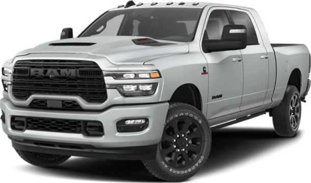 White pickup truck with black grille and LED headlights