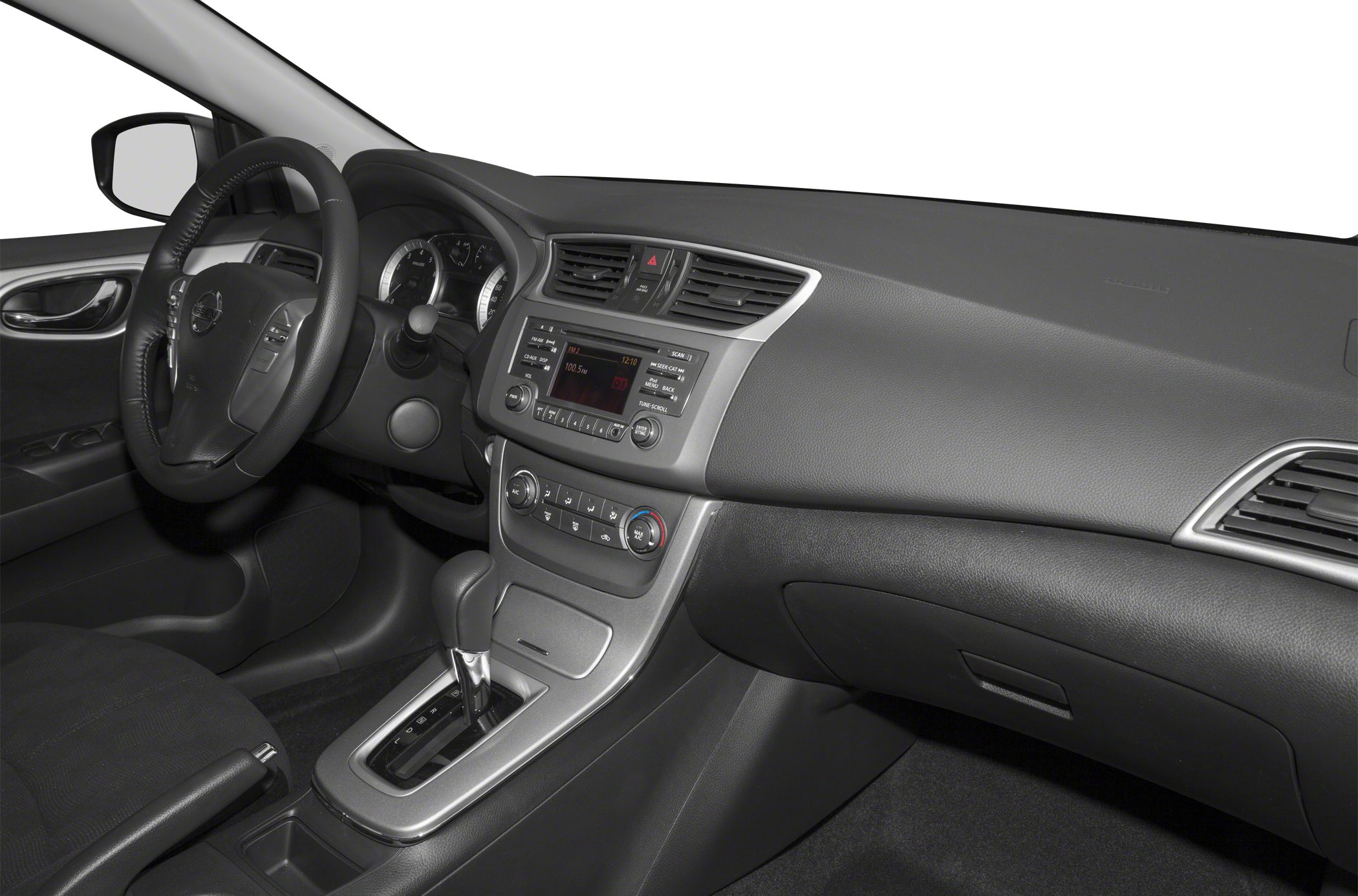 Dashboard and center console with infotainment and gear shifter
