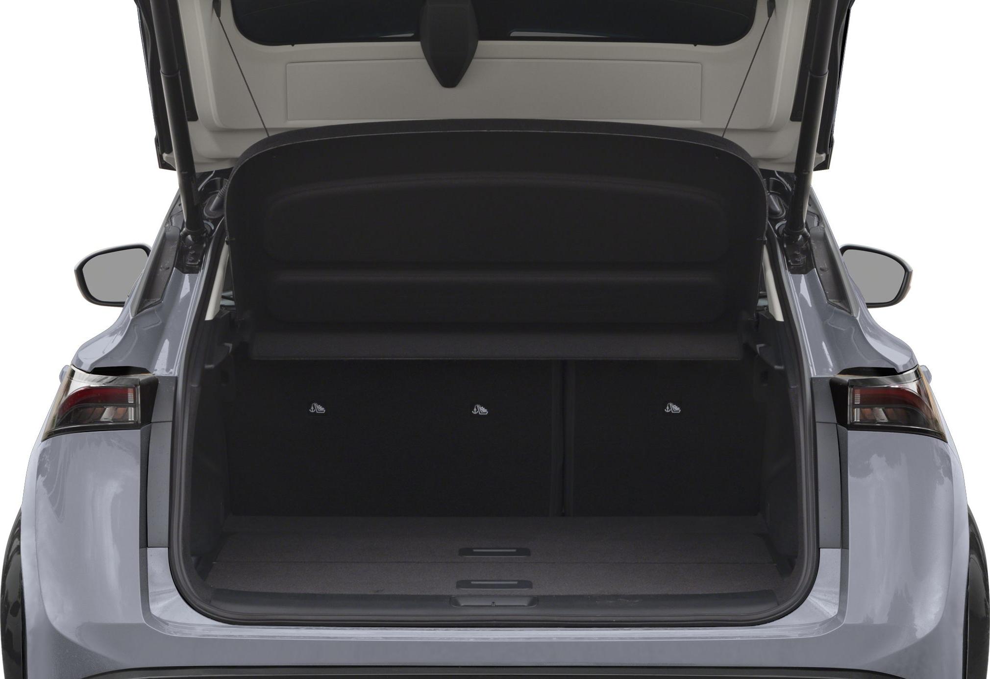 Rear open trunk with spacious cargo area and foldable rear seats
