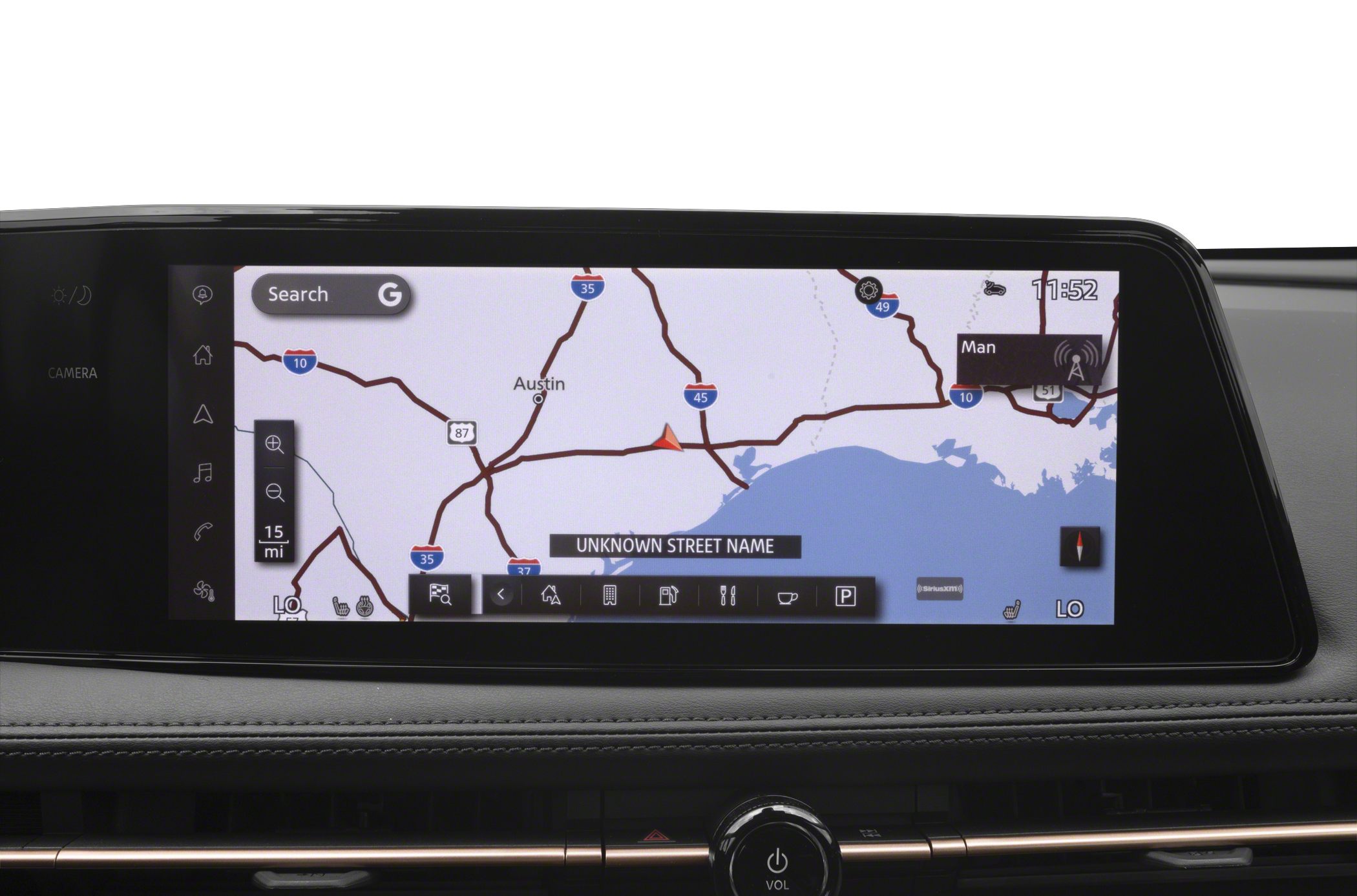 High-resolution touchscreen navigation system with map interface