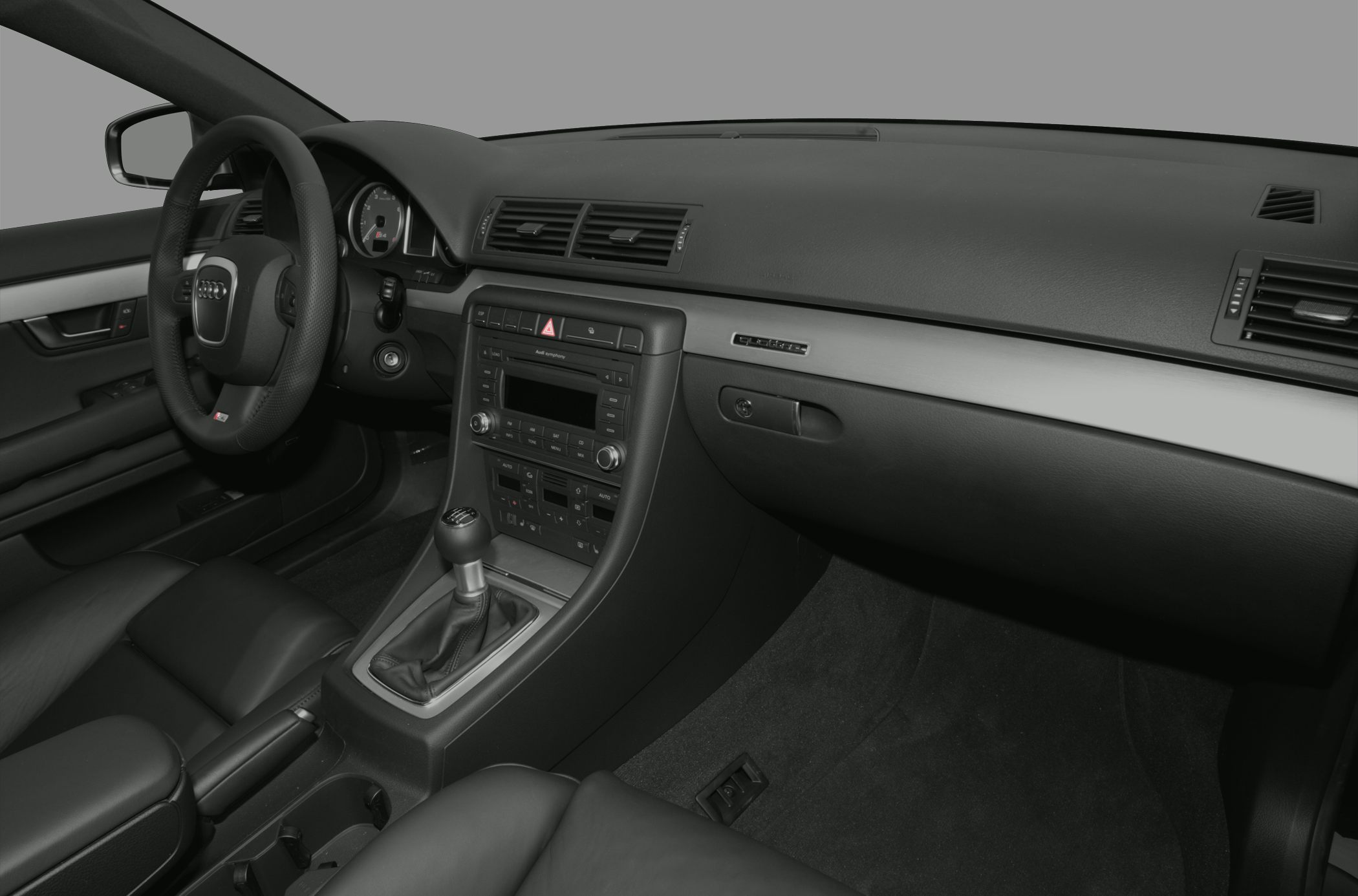 Audi S4 Avant interior dashboard with manual gear shift