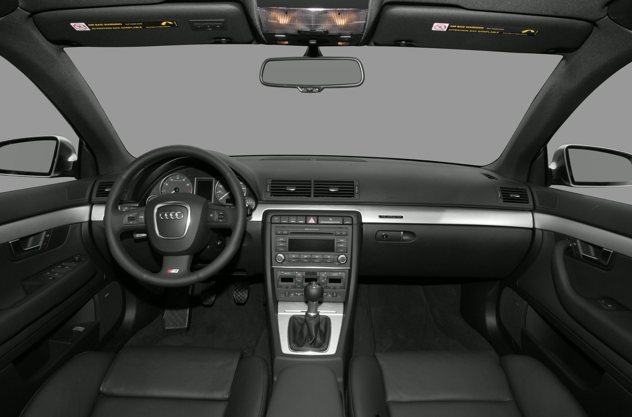 Audi S4 Avant interior with manual gear shift and detailed dashboard