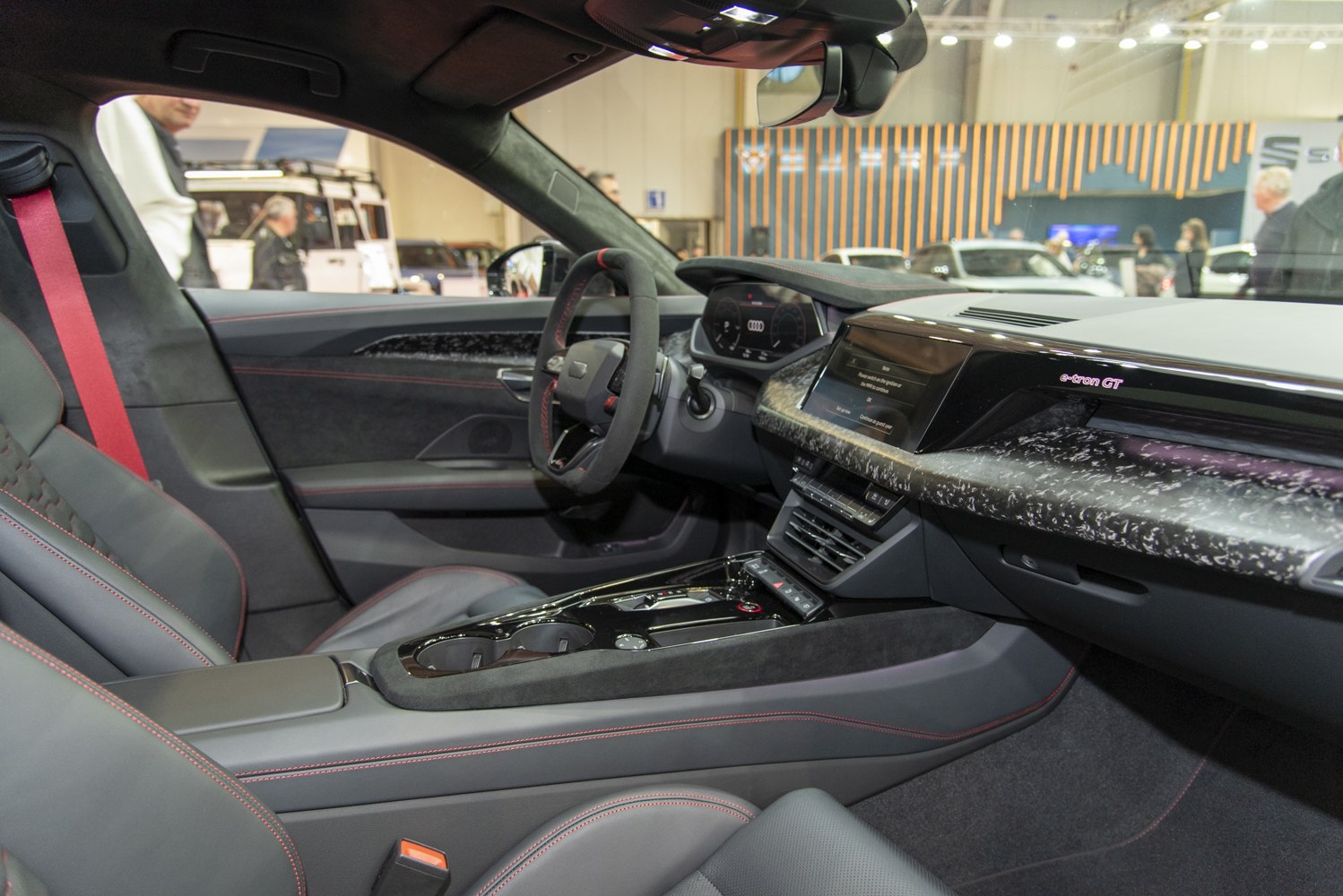 Modern digital dashboard and center console with luxury details