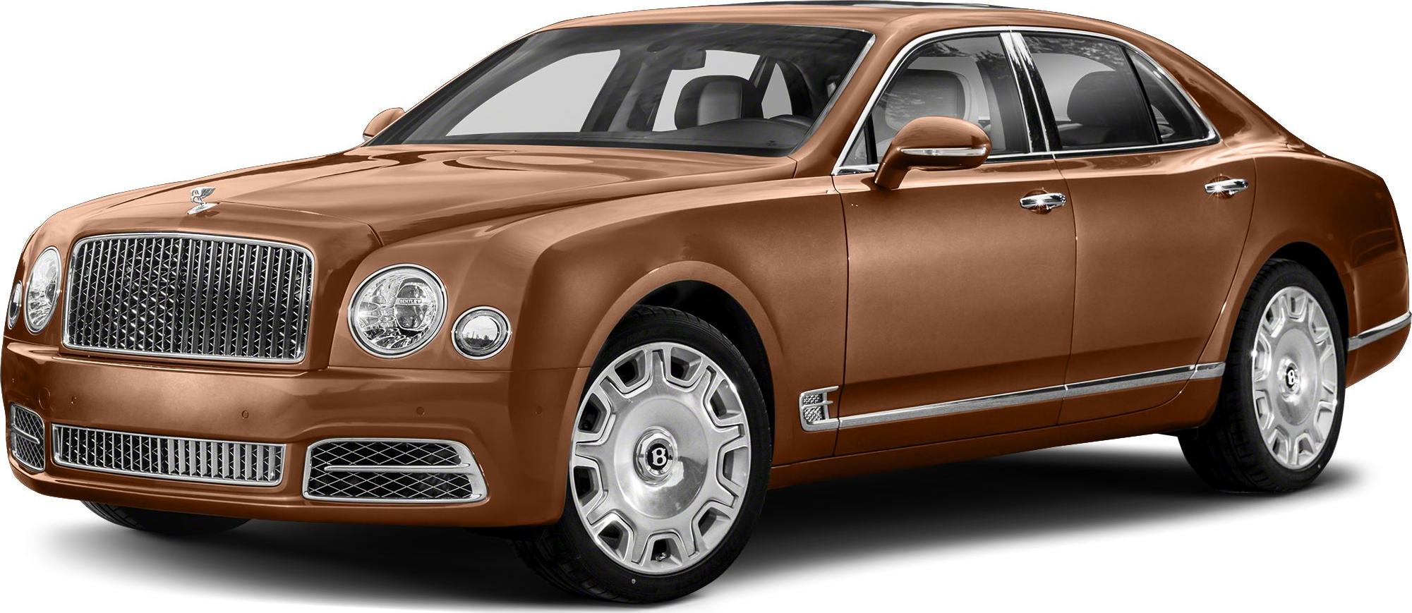Luxury sedan with prominent front grille and round headlights