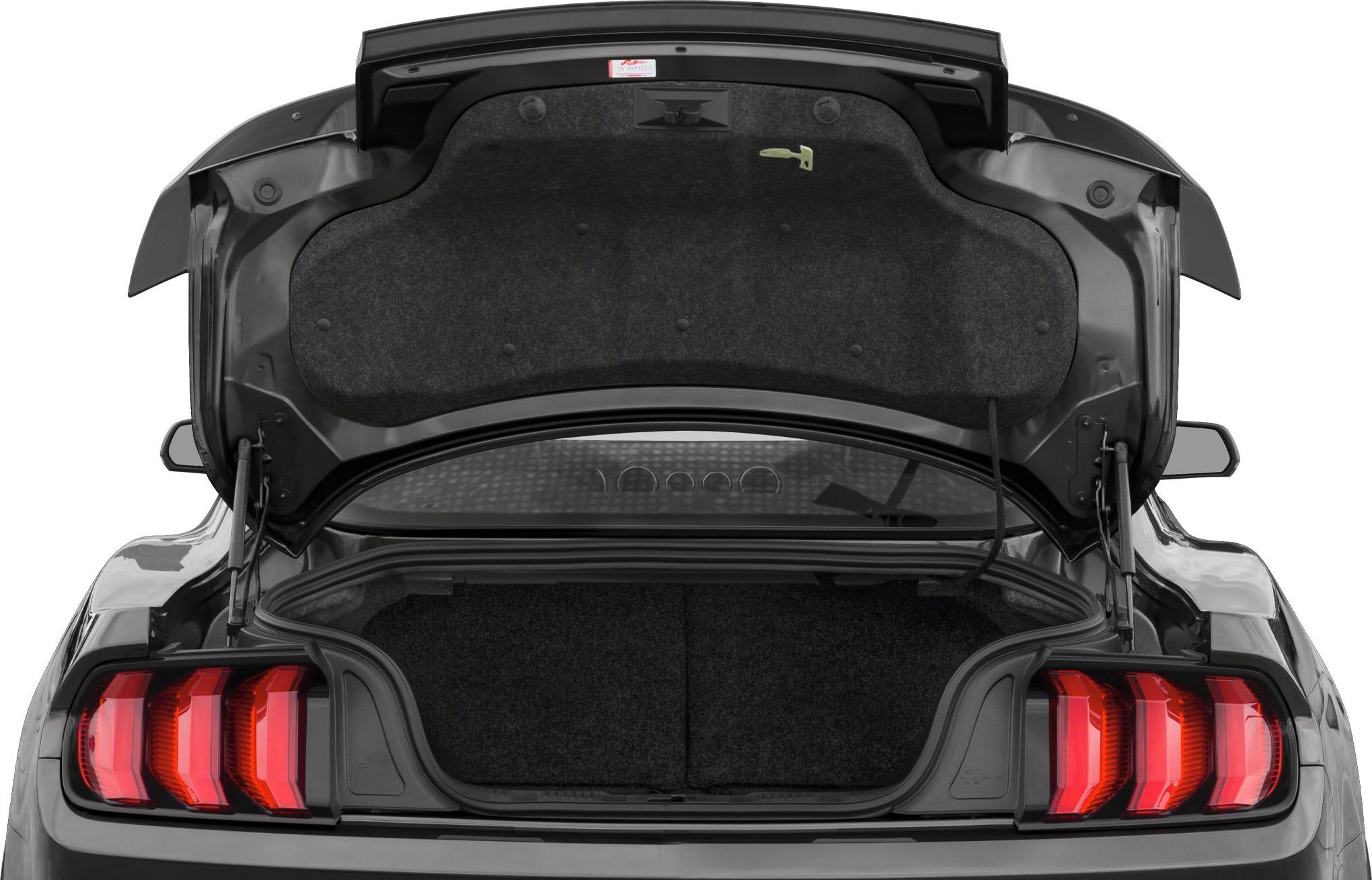 Open rear trunk with triple-bar LED taillights