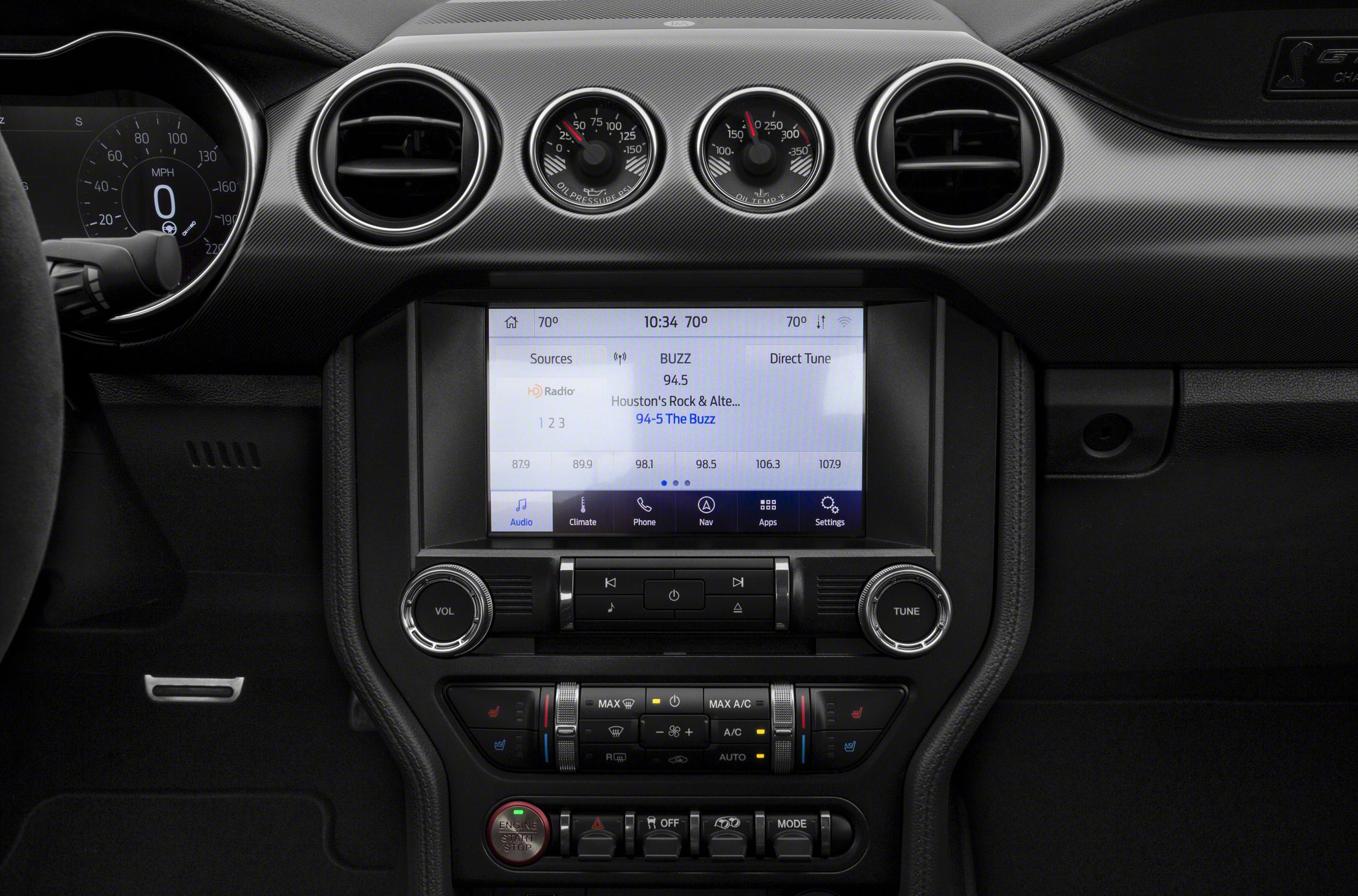 Interior dashboard with digital gauges and infotainment screen