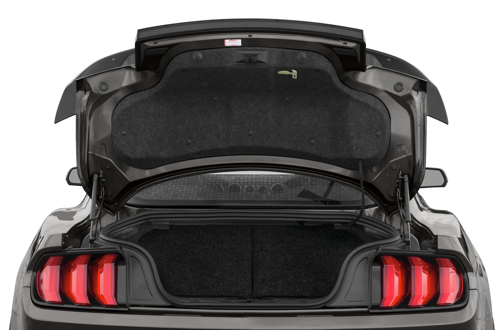 Open trunk with spacious interior and distinctive LED taillights at rear.