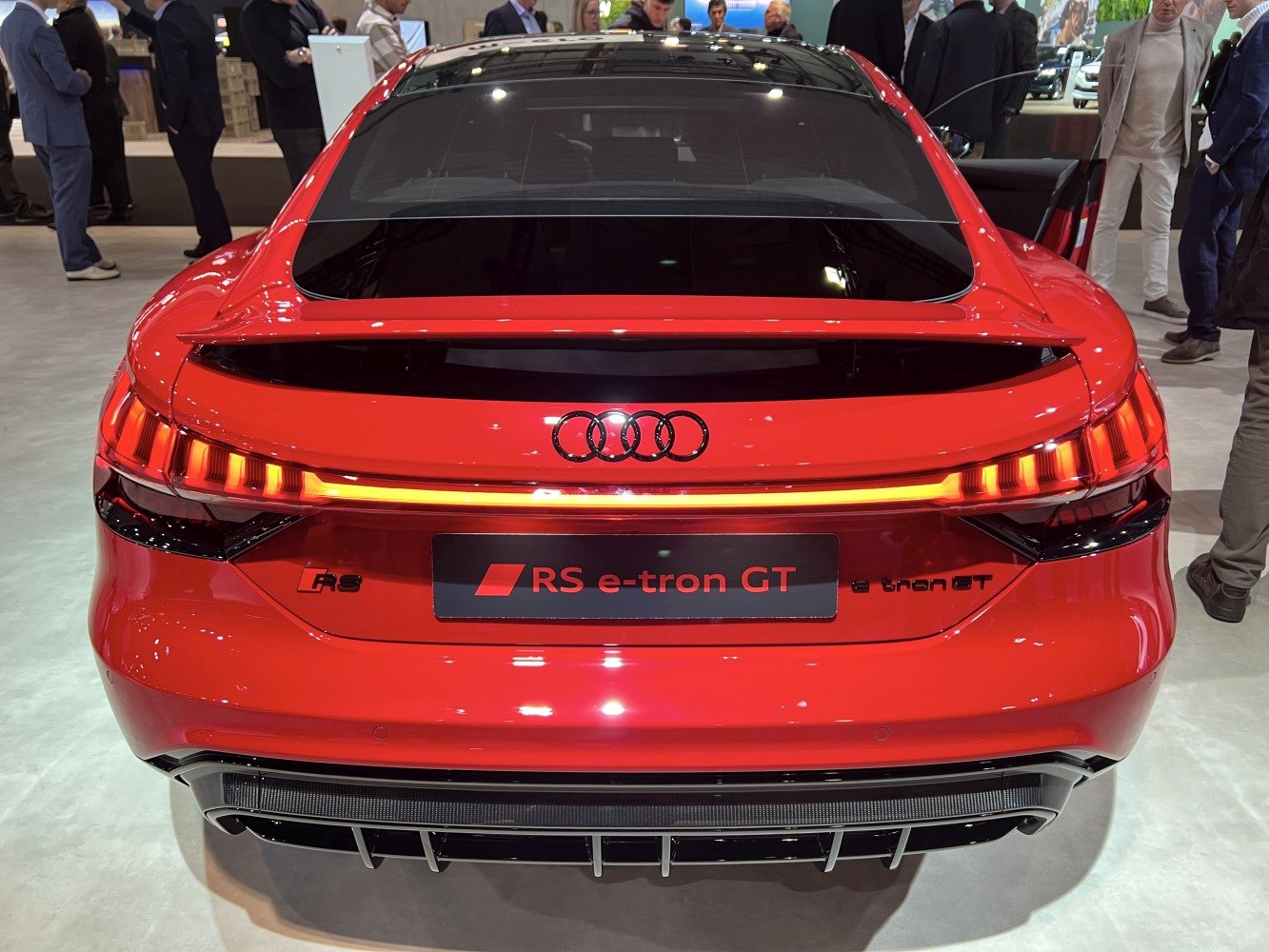 Rear view with LED tail light bar and diffuser