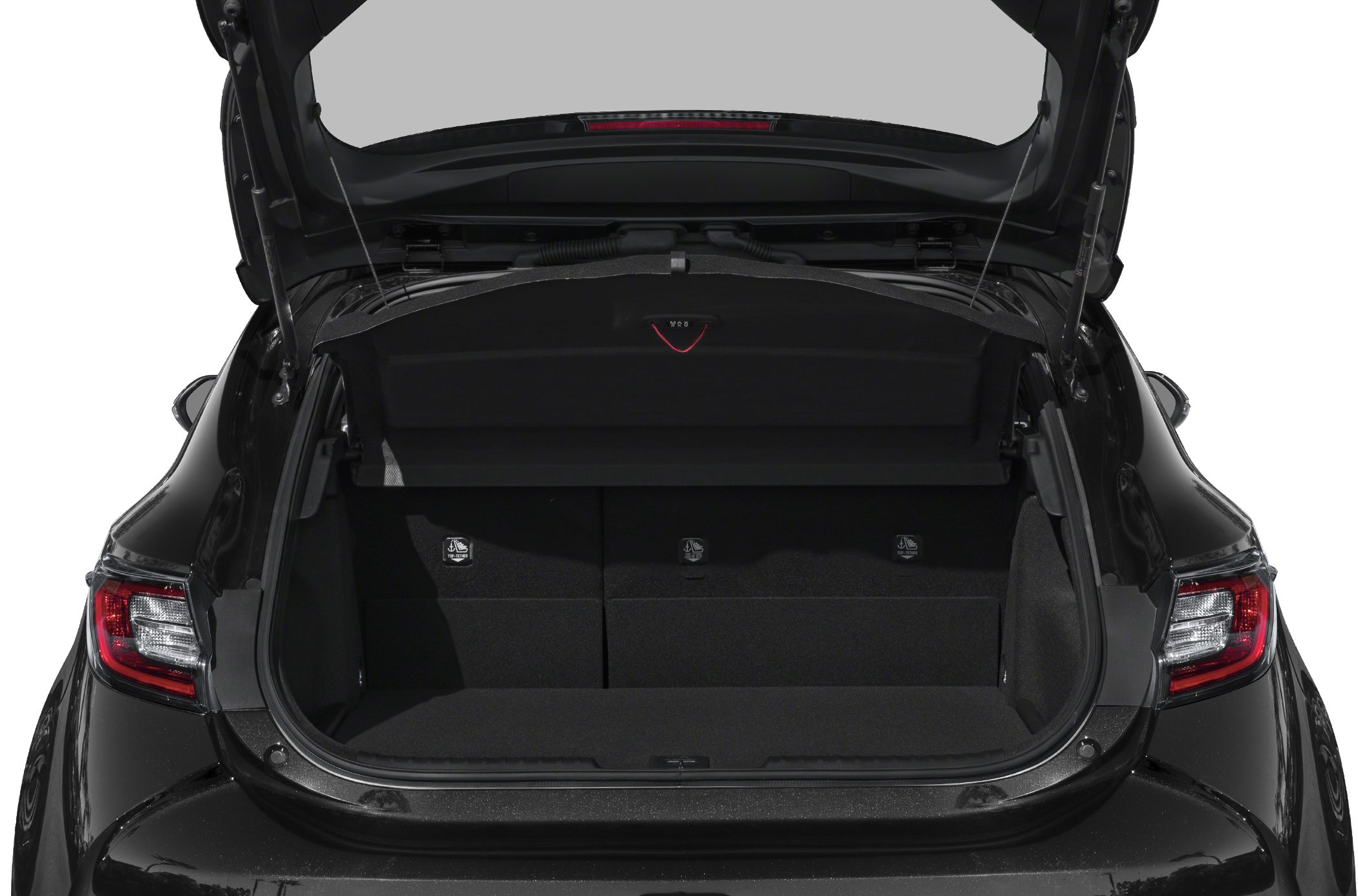 Spacious rear trunk interior with wide opening hatch
