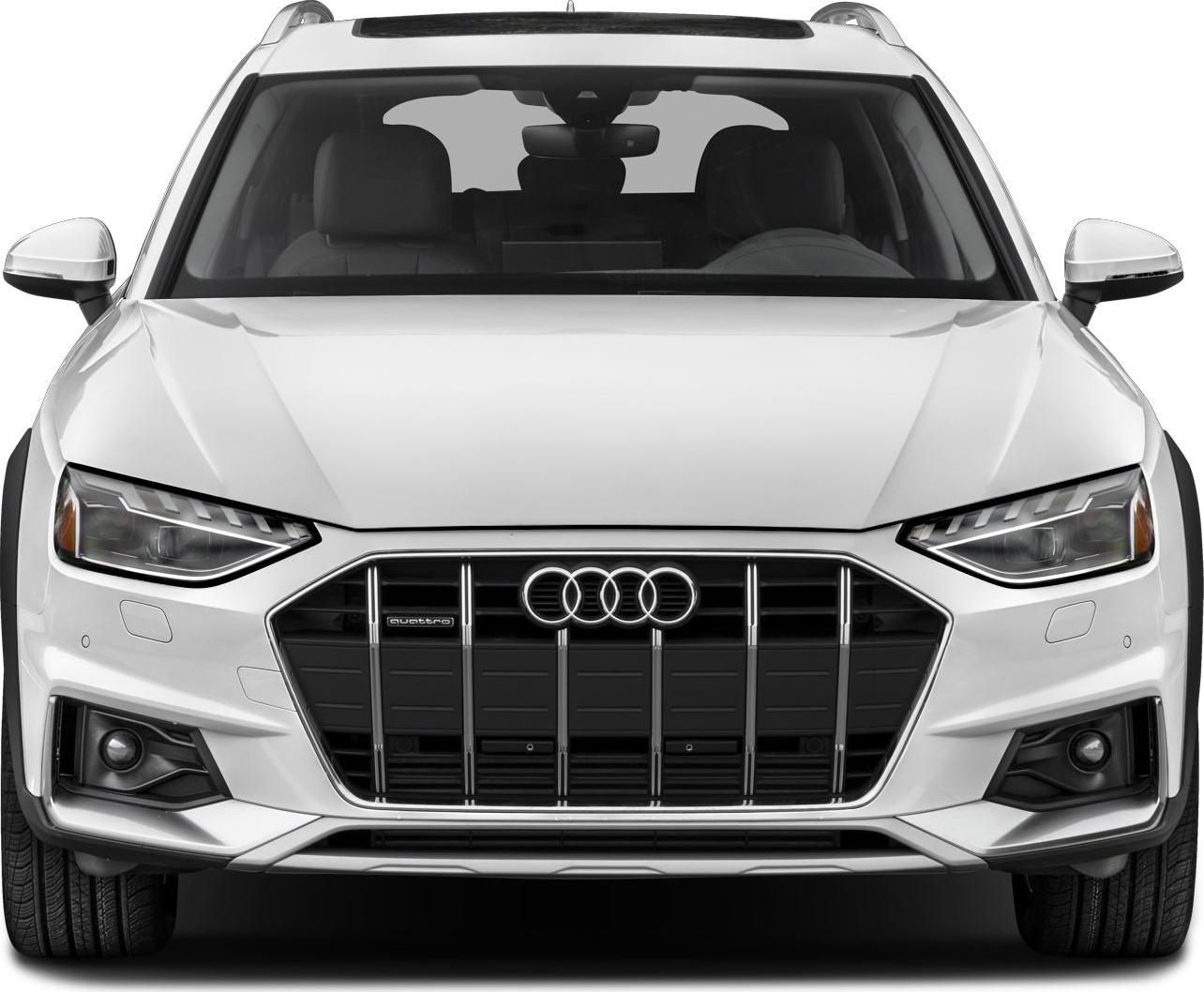 Front view with signature grille and LED headlights