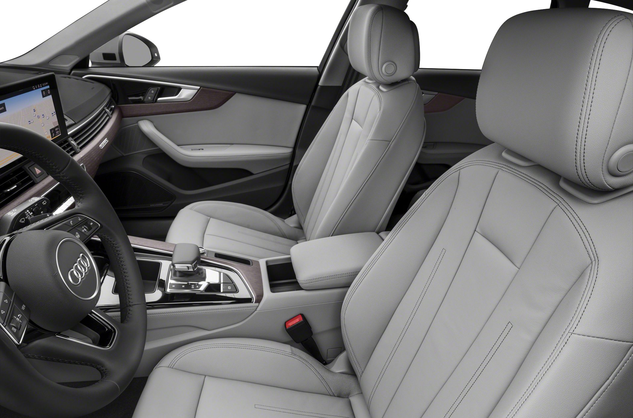 Luxury front seats and central console with gear selector