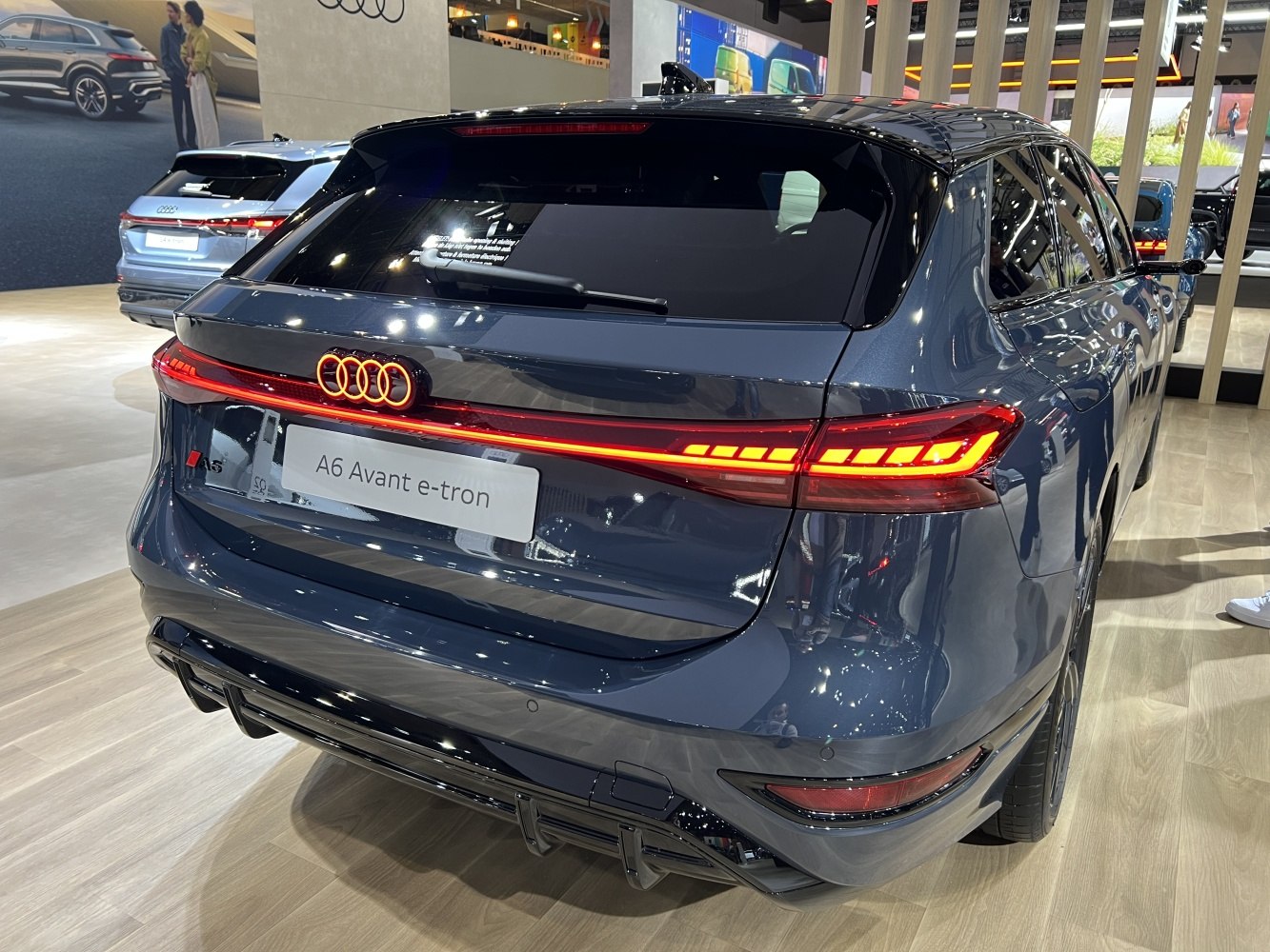 Rear view with LED taillights of a modern electric wagon