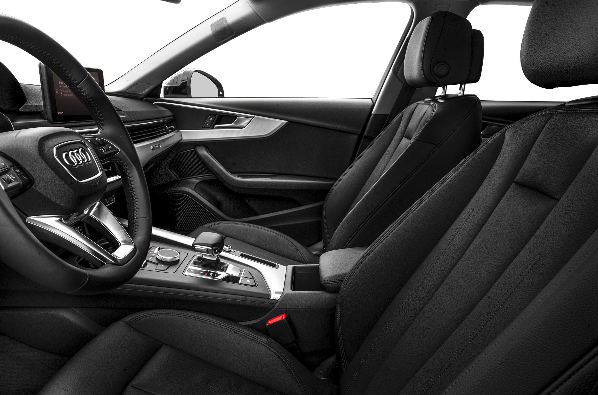 Premium leather seats and modern dashboard with center console.