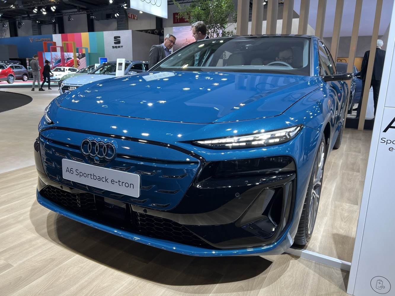Front view with sleek LED headlights and aerodynamic design
