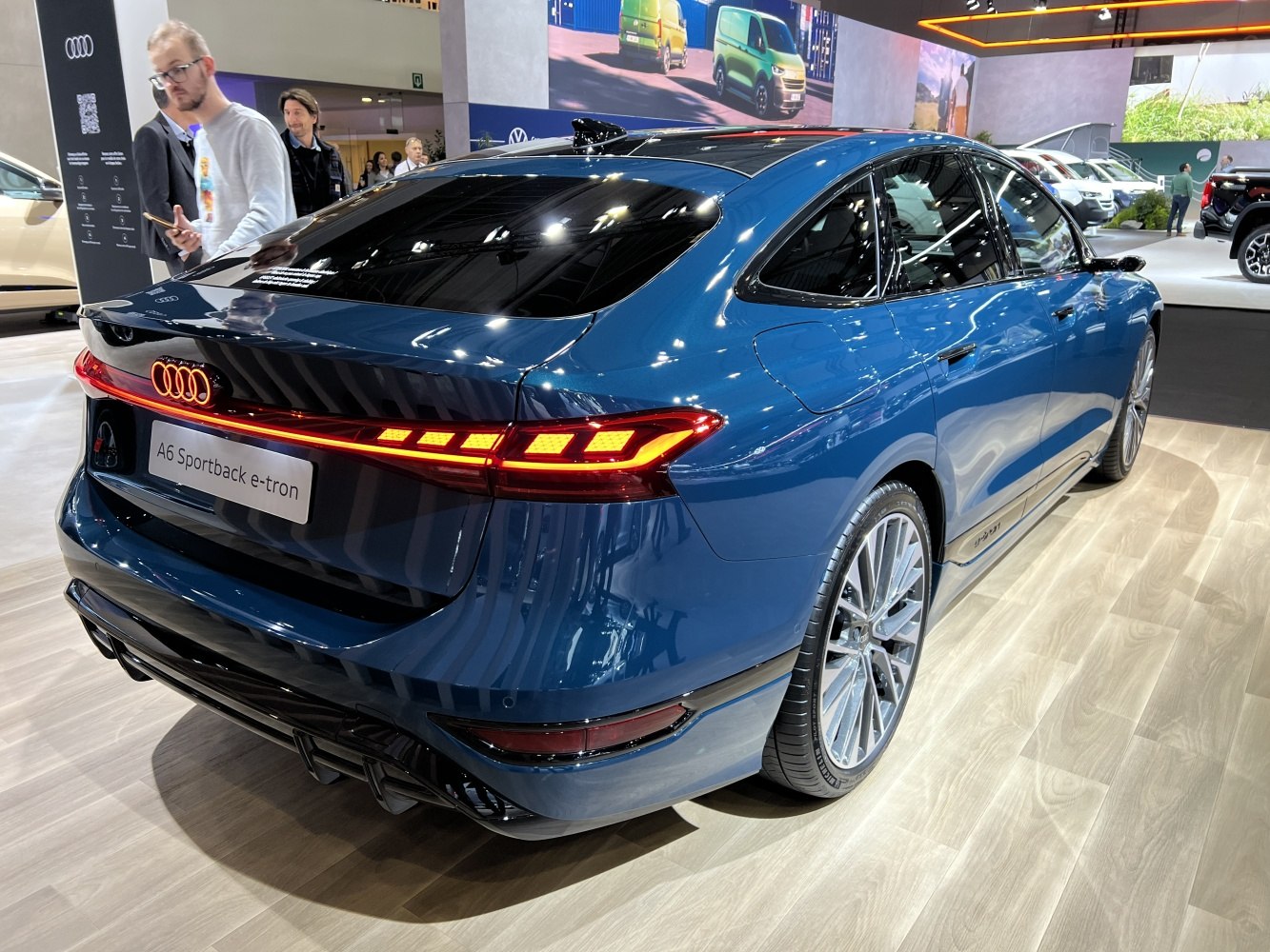 Rear view with LED tail lights and aerodynamic fastback design