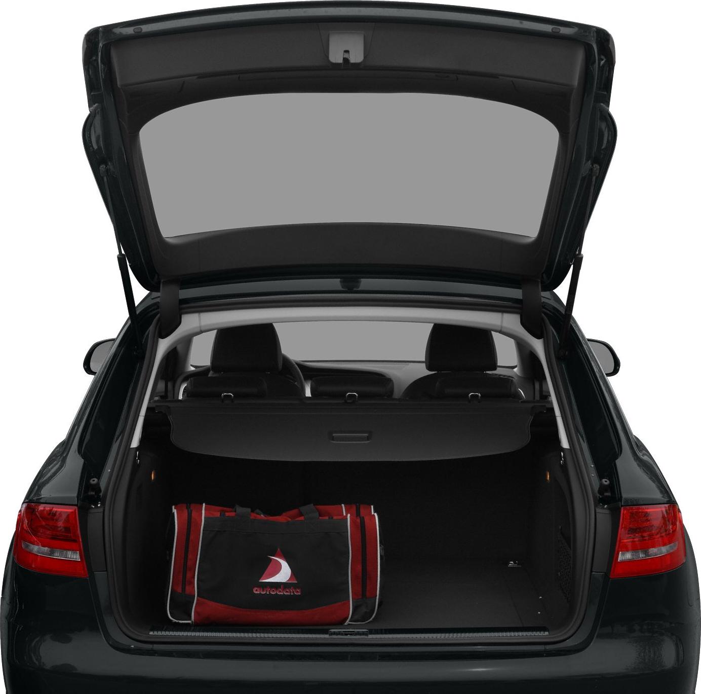 Open trunk space with cargo cover and travel bag