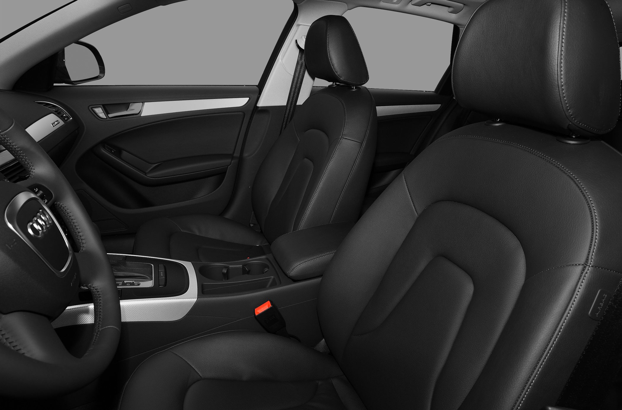 Leather front seats and dashboard interior view
