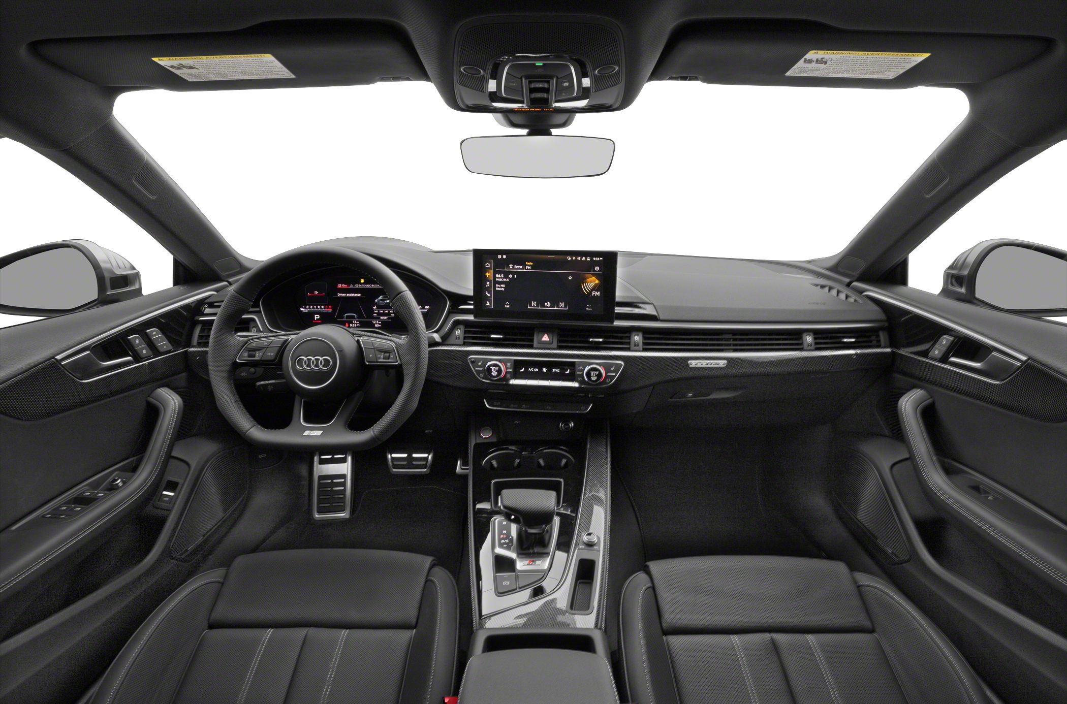 Interior dashboard, digital instrument cluster, and infotainment system