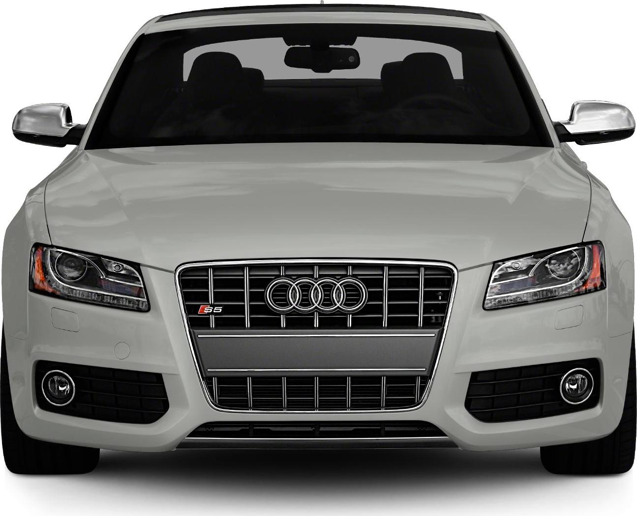 Front grille, headlights, and fog lights of a convertible car.
