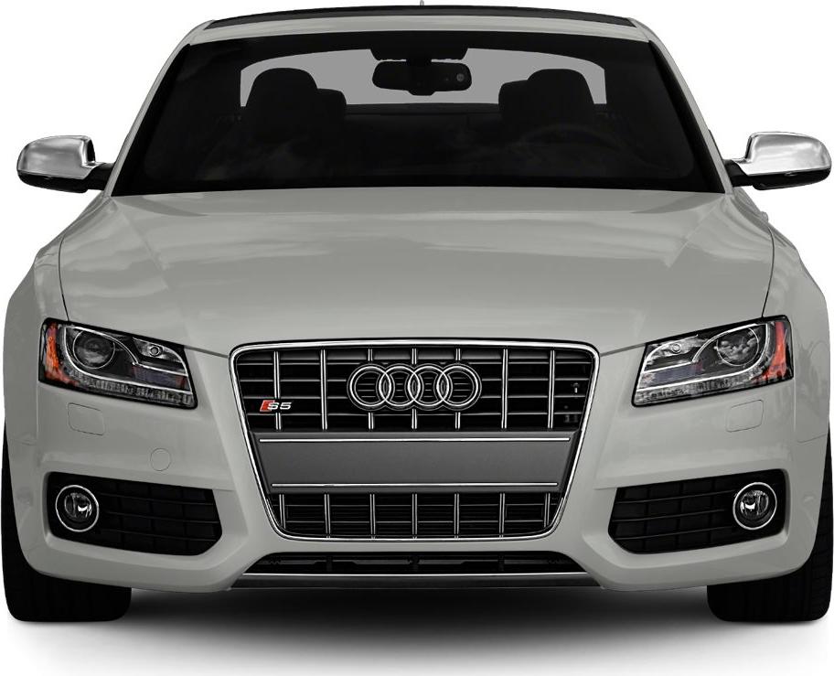Front view with signature grille and headlights
