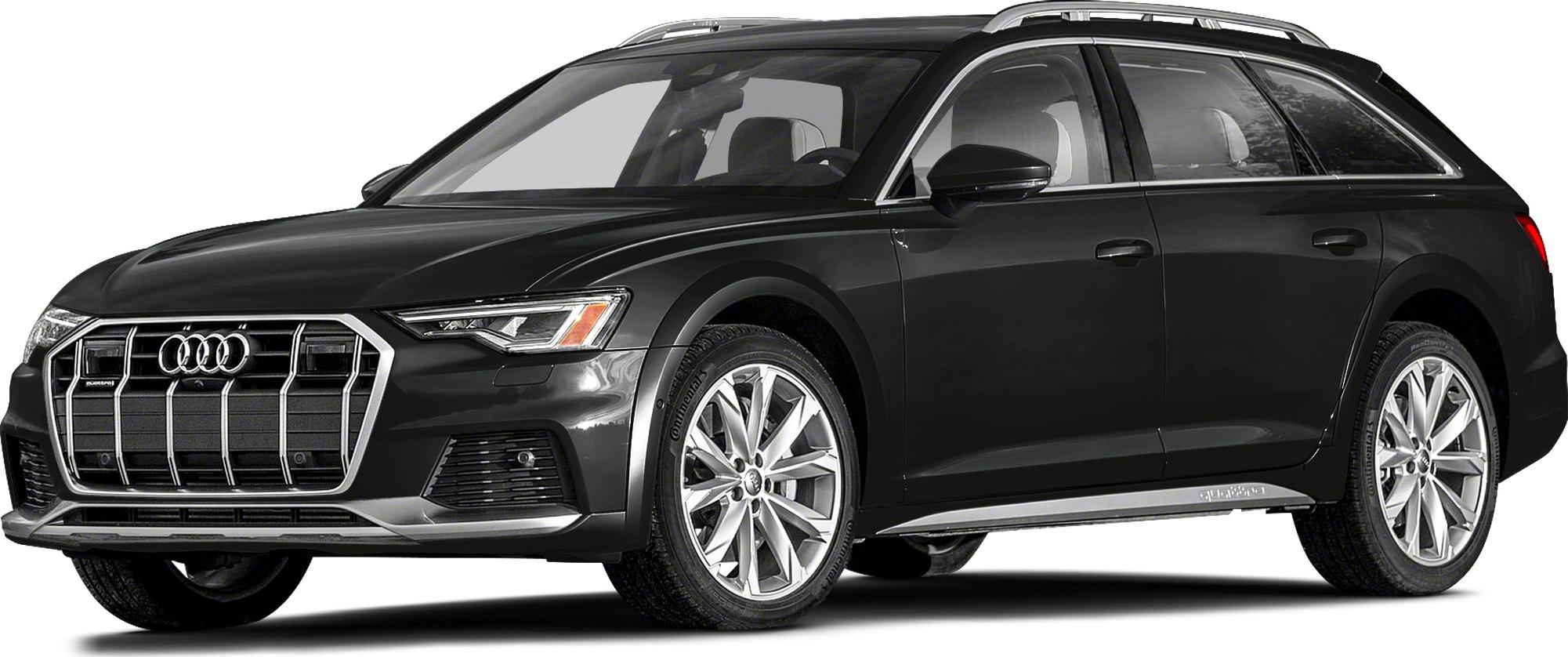 Black station wagon with large grille and alloy wheels