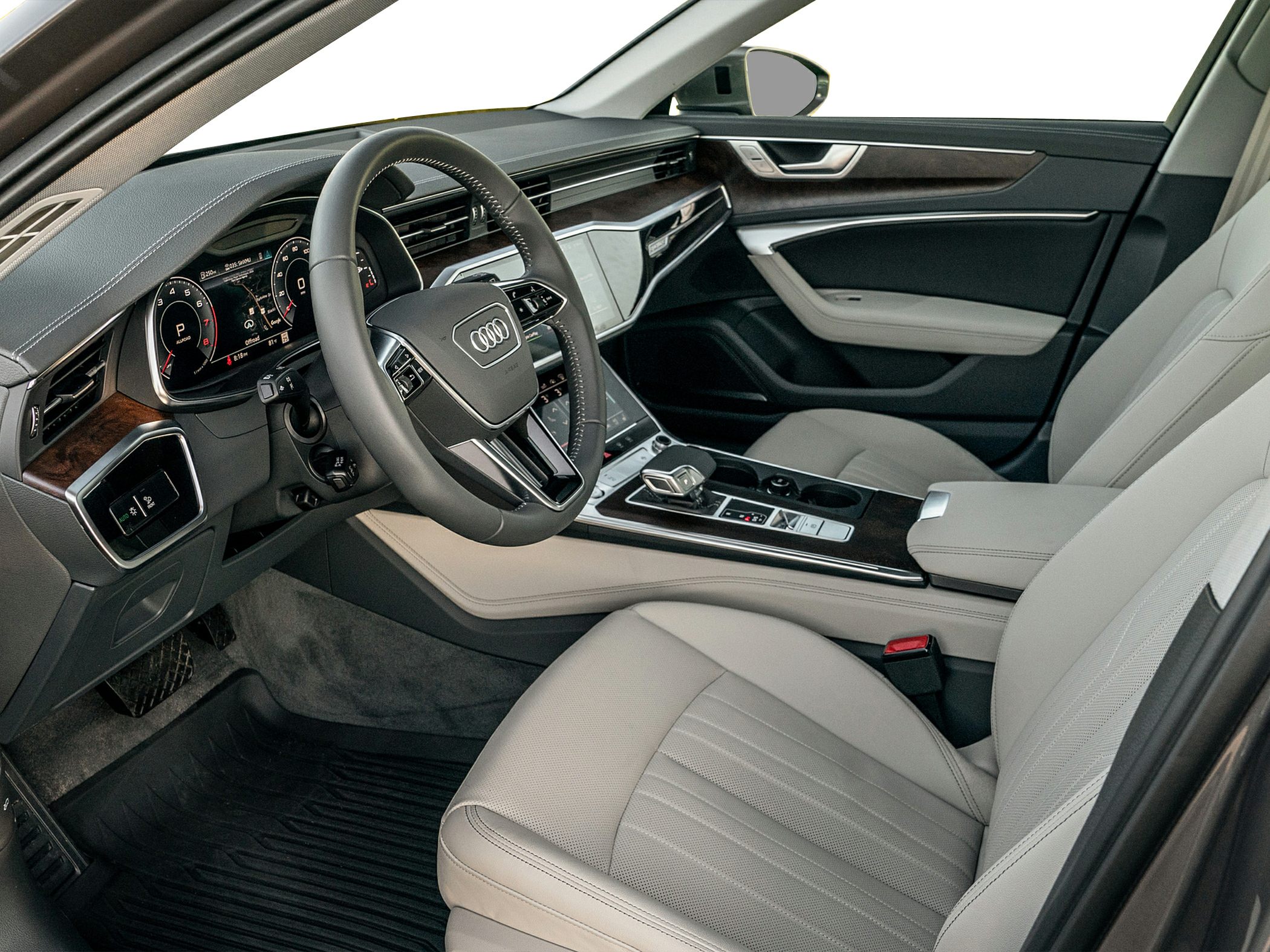 Luxury interior with digital dashboard and leather seats