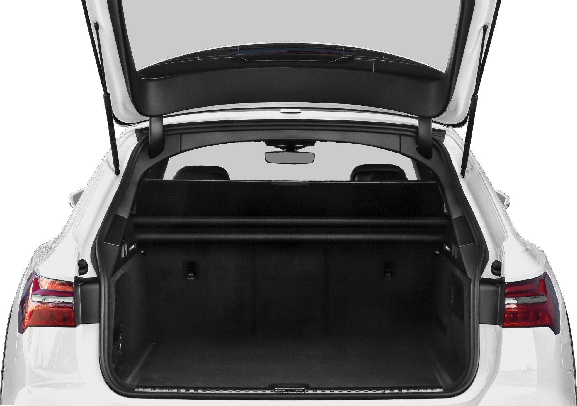 Spacious open trunk interior with cargo area and rear seats visible