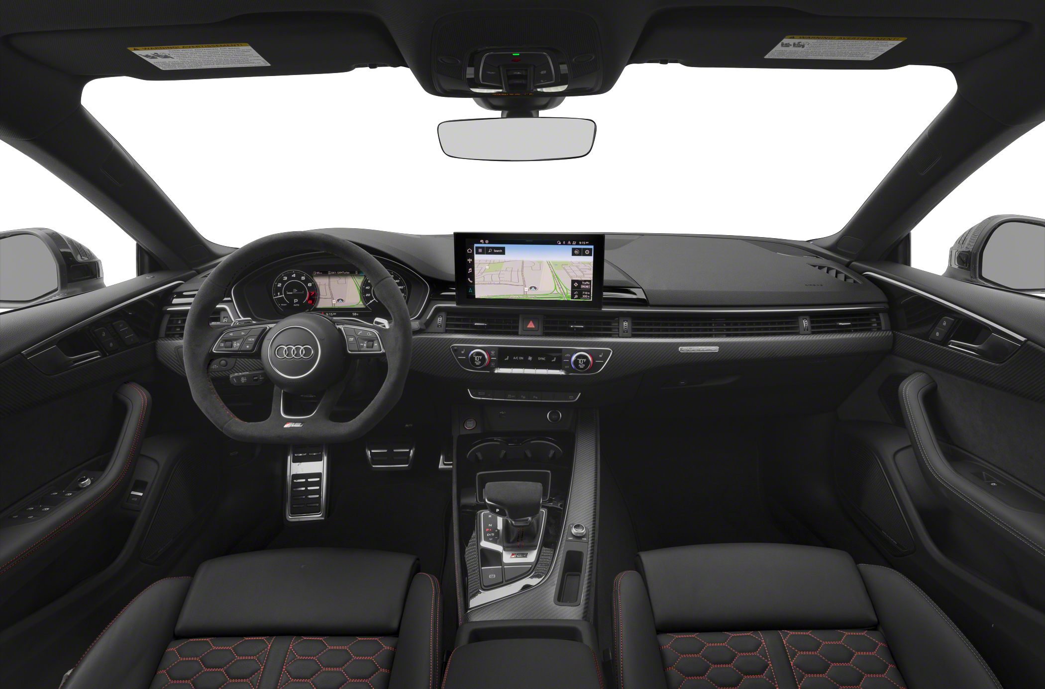 Audi RS 5 Sportback premium interior with digital dashboard and carbon fiber trim
