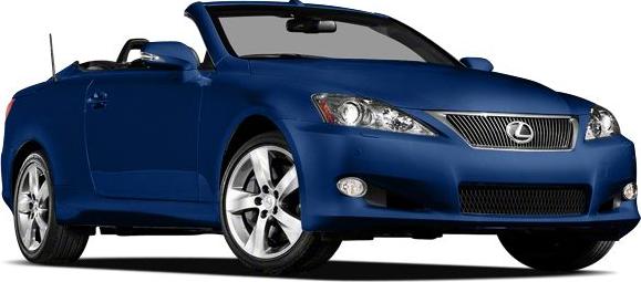 Blue convertible luxury coupe with sporty front design