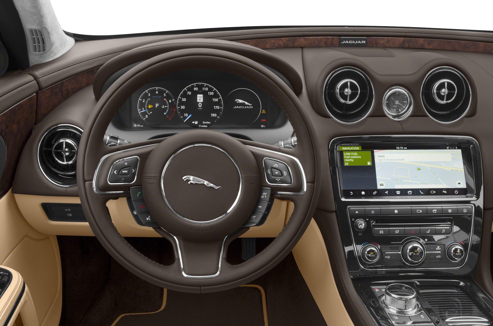 Luxurious interior with digital dashboard, multifunction steering wheel, infotainment screen