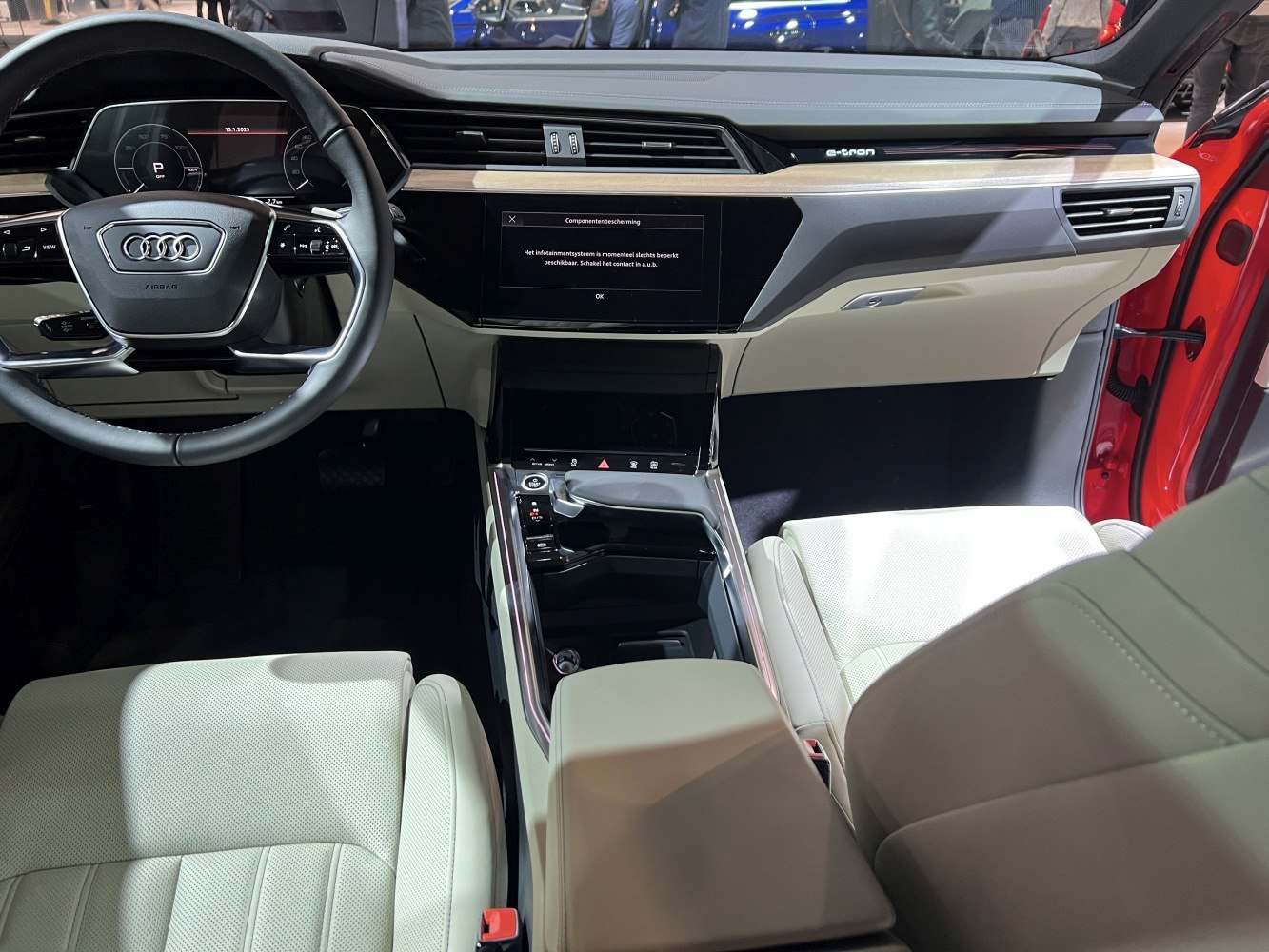 Modern dashboard with digital instrument cluster and multifunction steering wheel