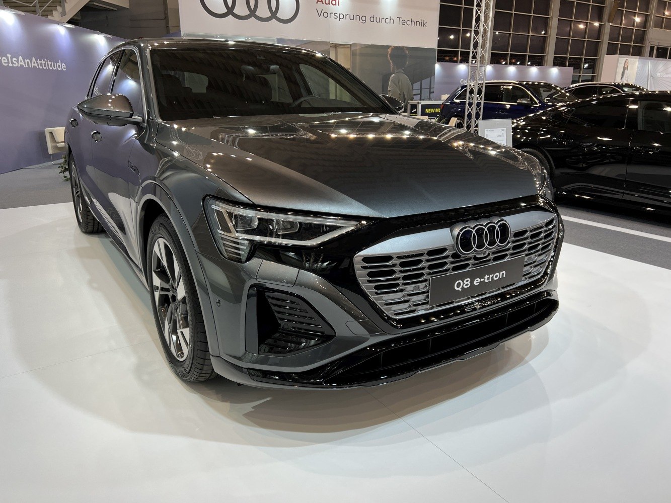 Front view with LED headlights and modern grille design