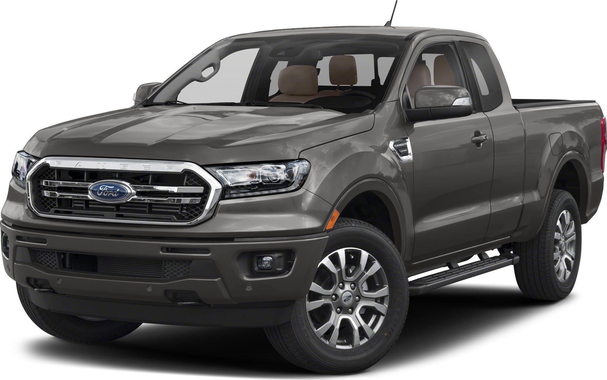 Front and side view of a facelifted pickup truck with extended cab