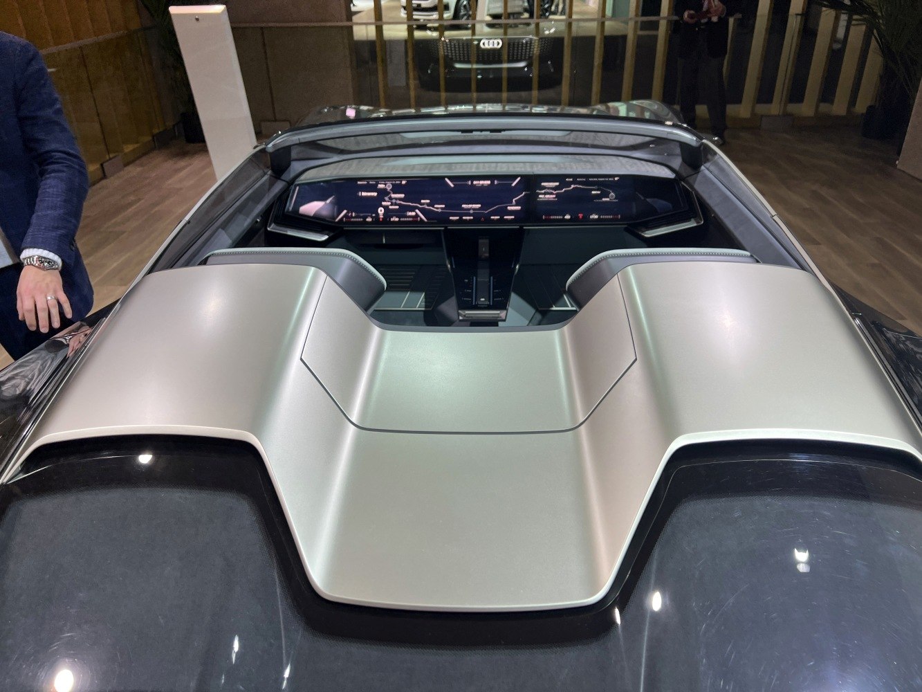 Futuristic digital dashboard and sleek interior design with center console