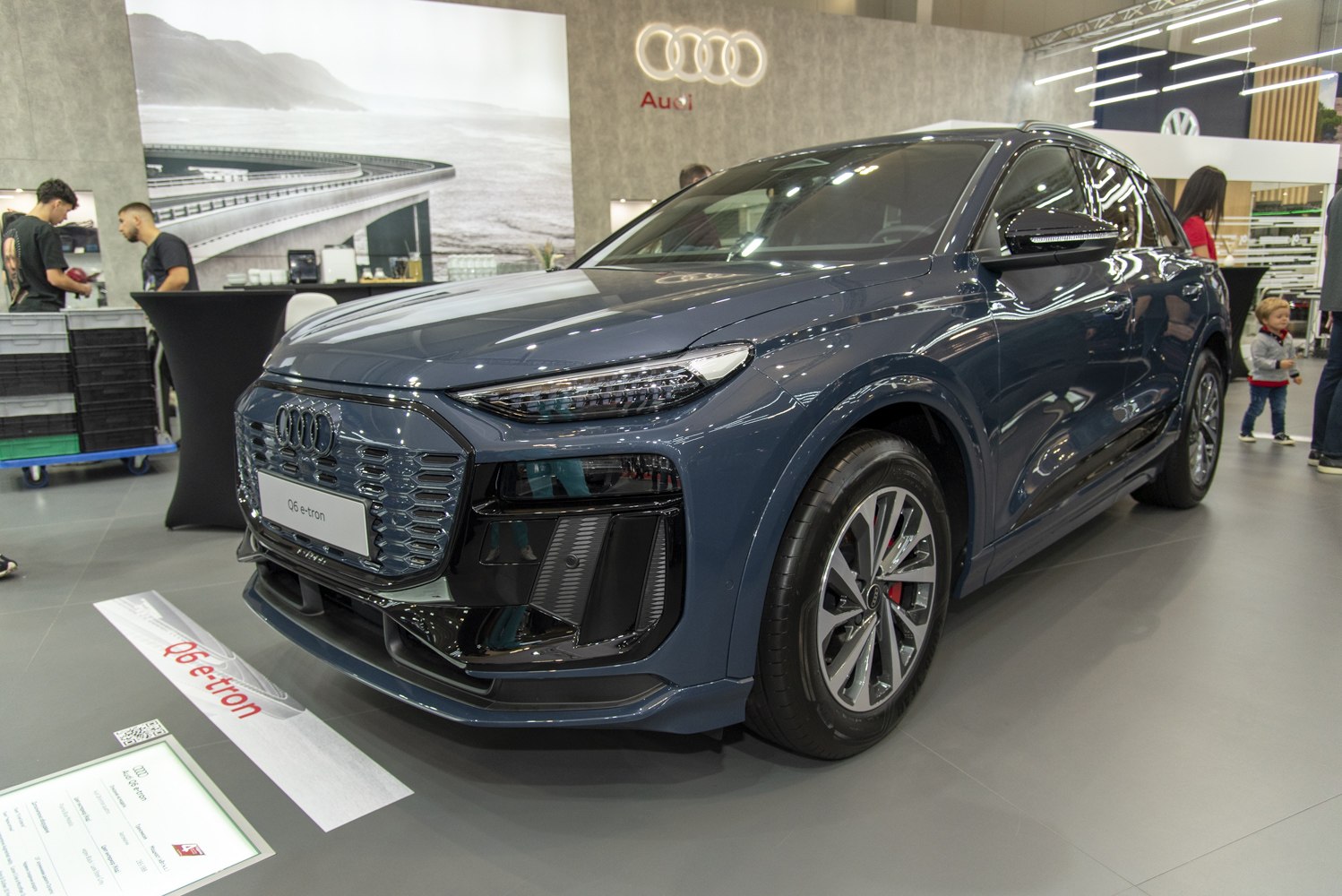 Front view of modern SUV with LED headlights and distinctive grille