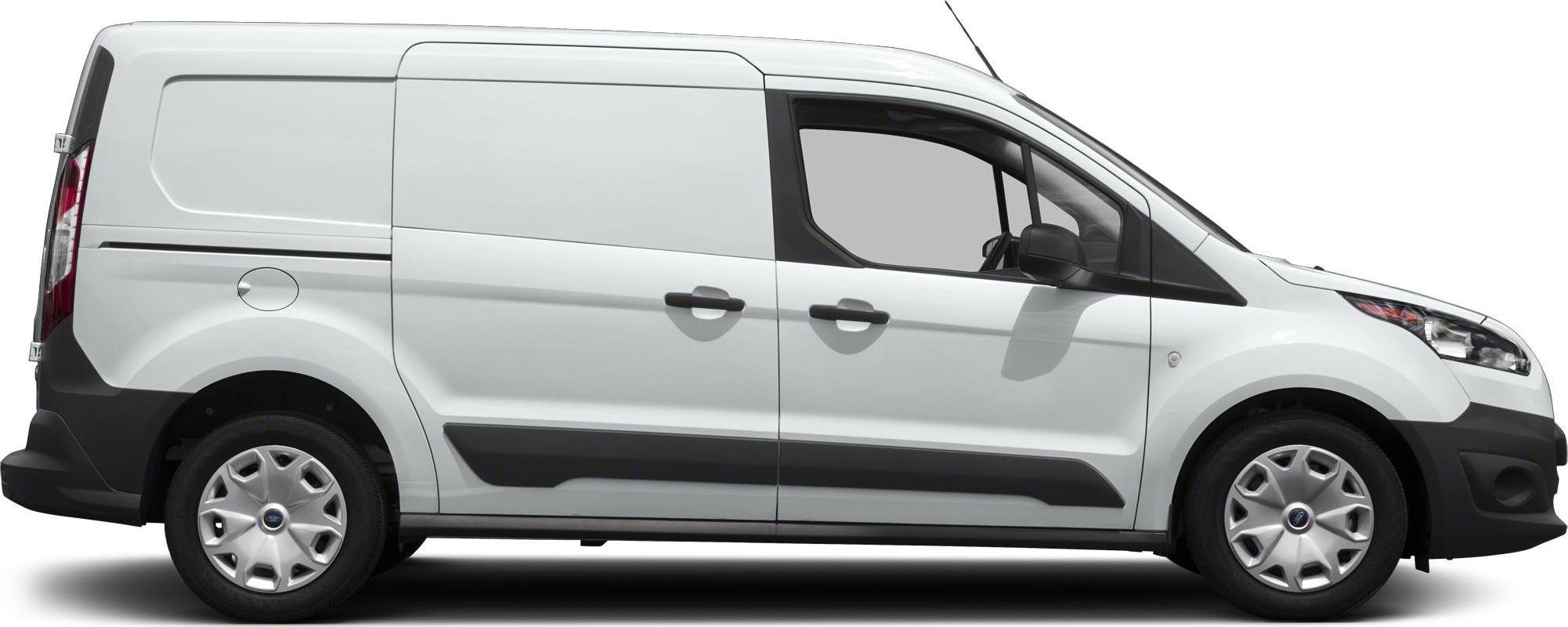 Side profile of compact van with sliding door and black trim