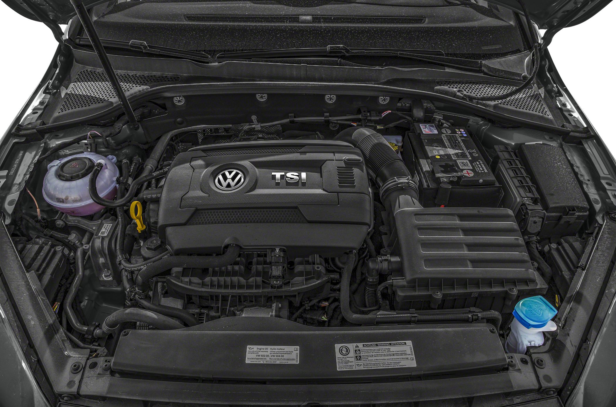 TSI engine compartment with air filter and battery