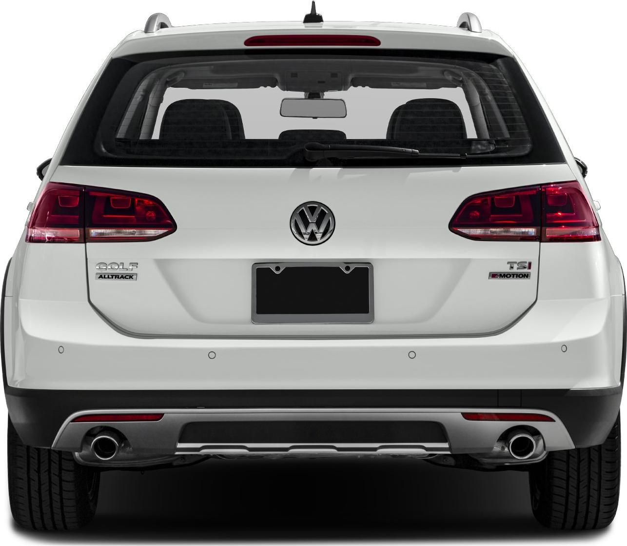 Rear view with distinct taillights and dual exhausts