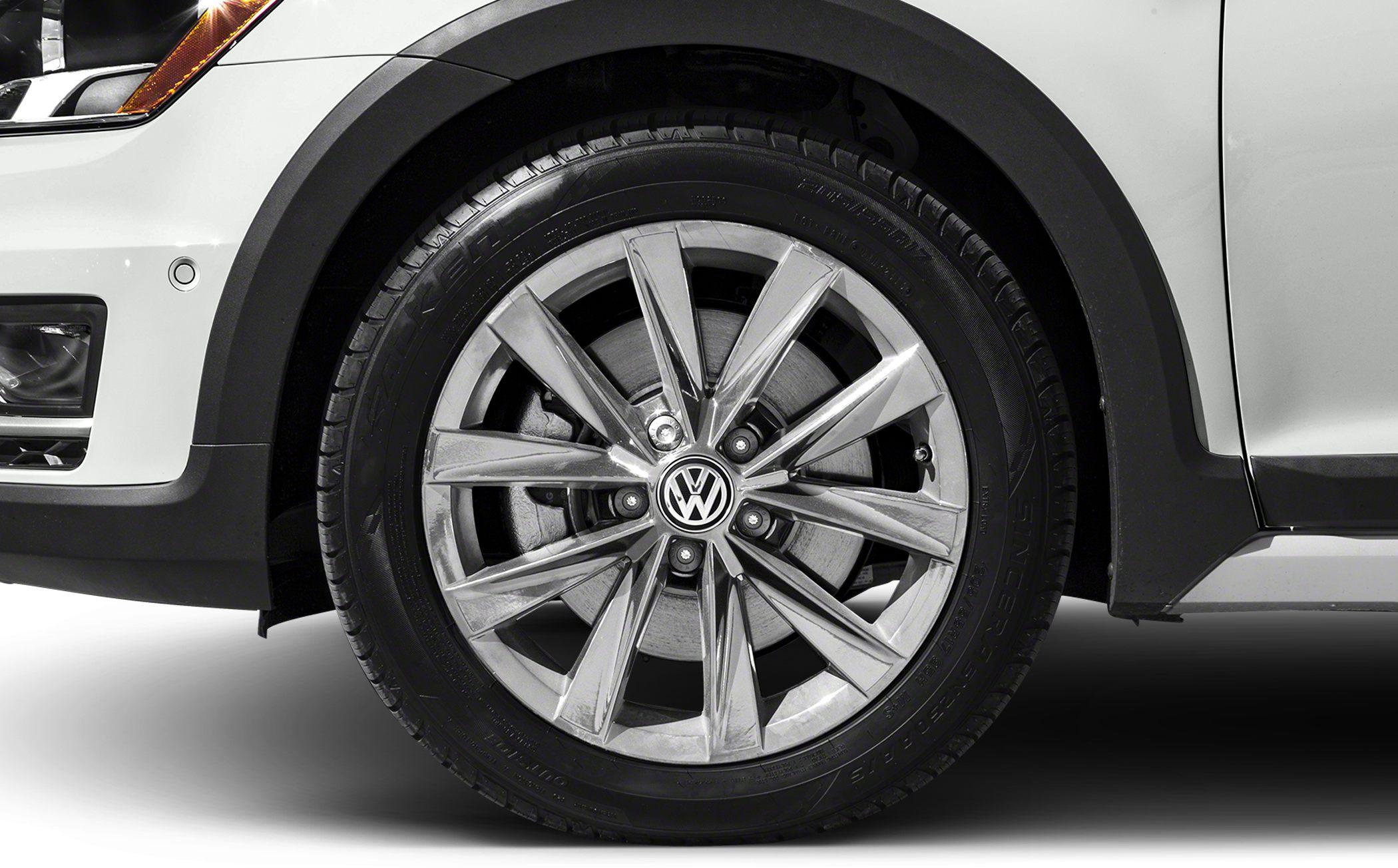 Close-up of alloy wheel rim and tire on a vehicle