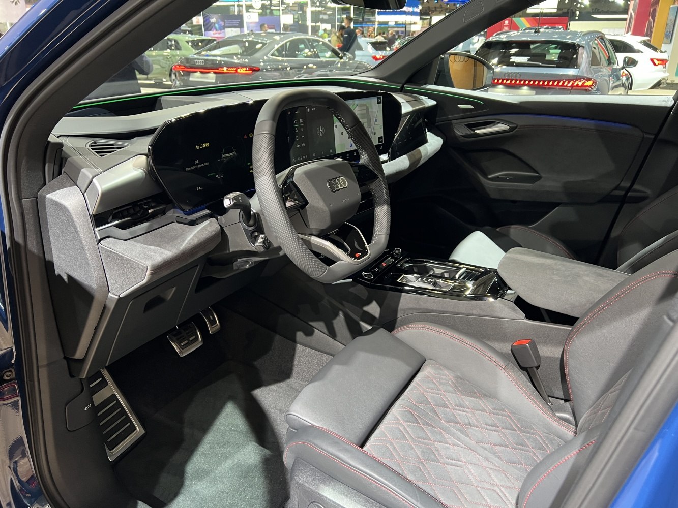 Digital cockpit with modern dashboard and luxury interior seating