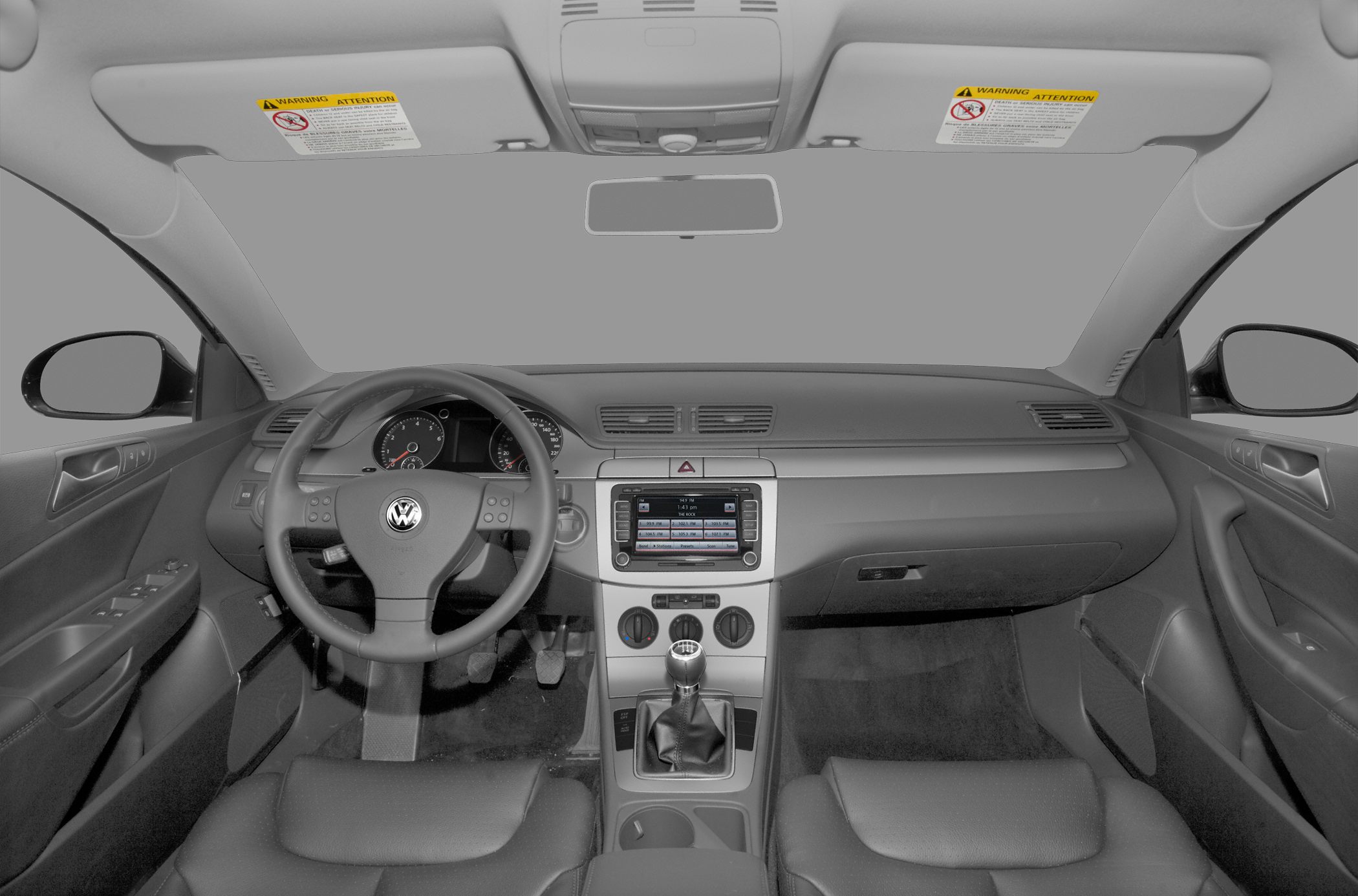 Dashboard and manual gear shift with steering wheel and center console