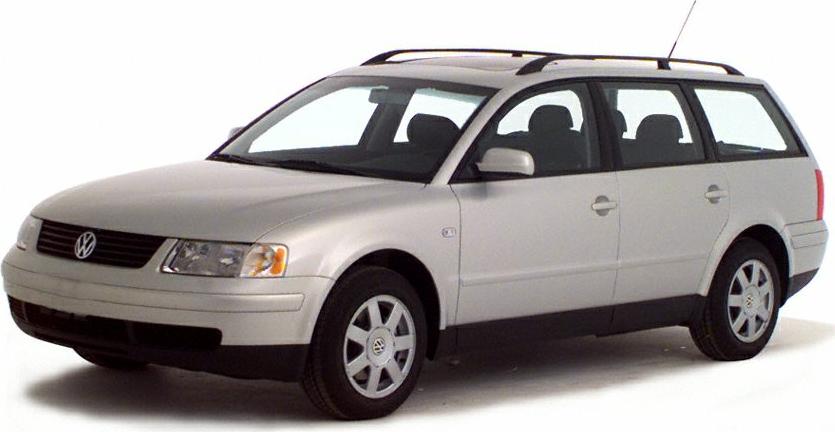 Silver station wagon front-side view