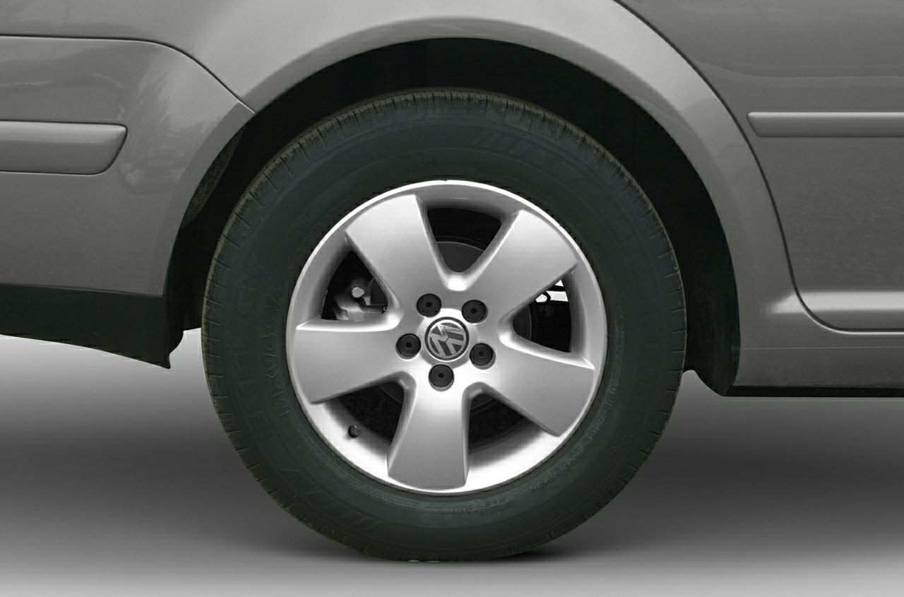 Close-up of alloy wheel and tire on a vehicle