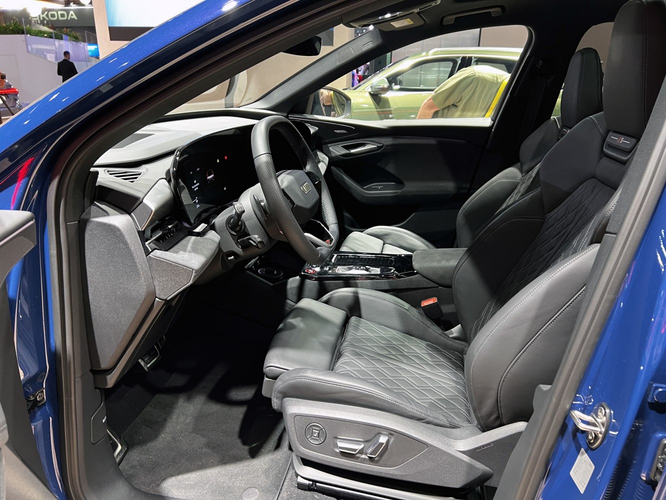 Luxurious quilted leather seats and modern digital cockpit interior design
