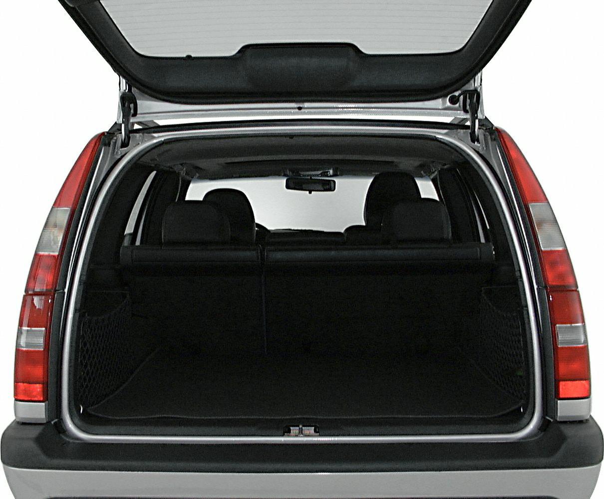 Open trunk with spacious cargo area and rear seats visible