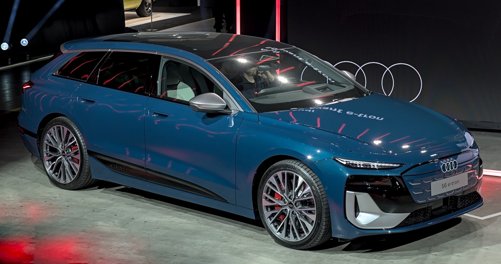 Electric luxury station wagon with LED headlights and alloy wheels