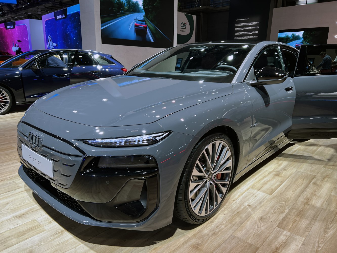 Sleek front fascia with LED headlights and detailed alloy wheels