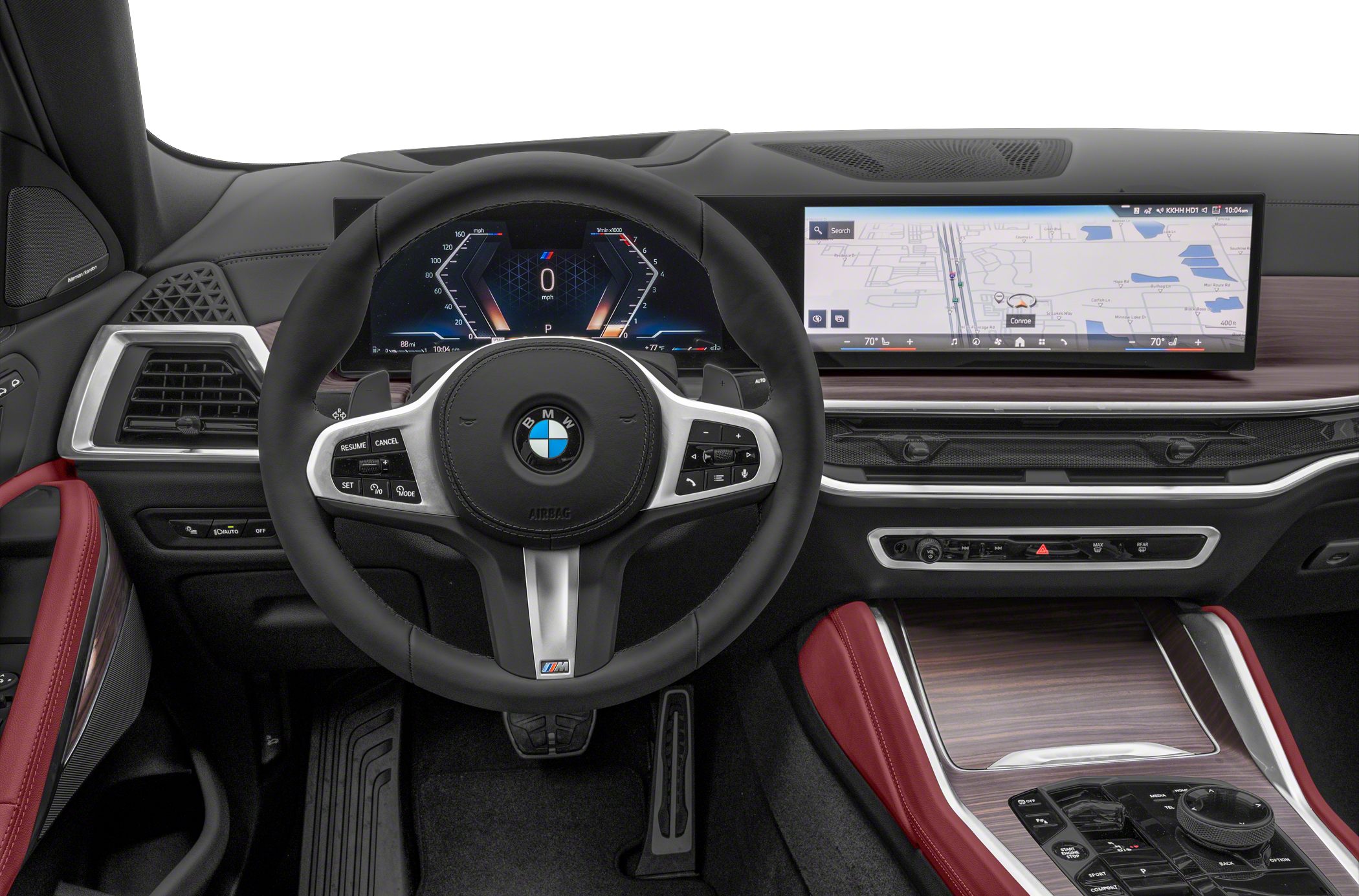 Digital dashboard and wide touchscreen infotainment display interior.