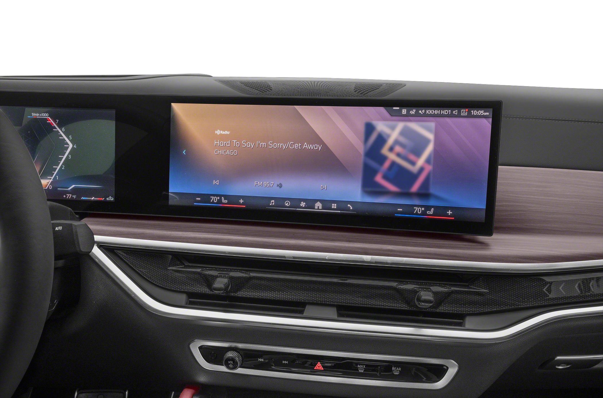 Dual digital displays and sleek modern dashboard design